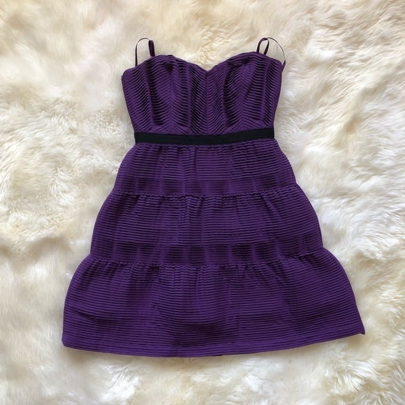 BCBGMaxAzria Strapless Pleated Chiffon Dress 6 - Picture 2 of 7